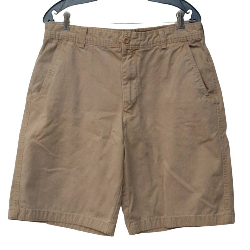 Timberland Tan Flat Front Cotton Shorts Men's 34W x 10L